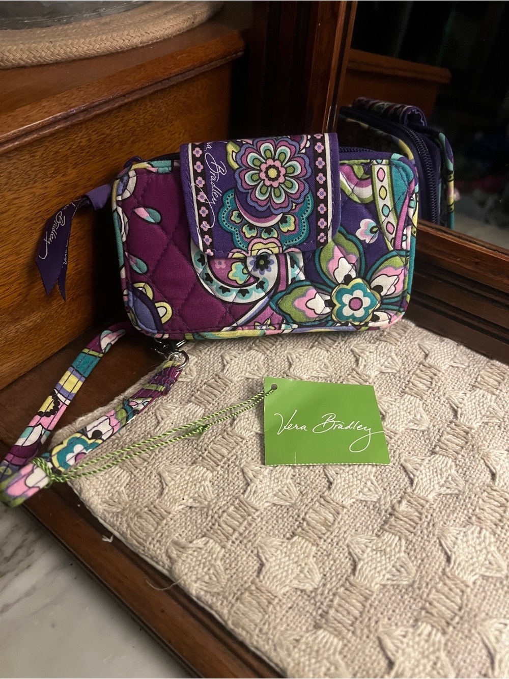 VERA BRADLEY Quilted Smartphone Wallet Wristlet Retired Heather Paisley *NWT*